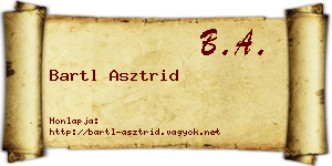 Bartl Asztrid névjegykártya